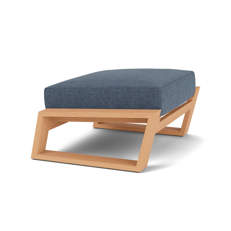 Pursuit Rectangle Outdoor Ottoman Patio Ottoman, Deluna Aegean