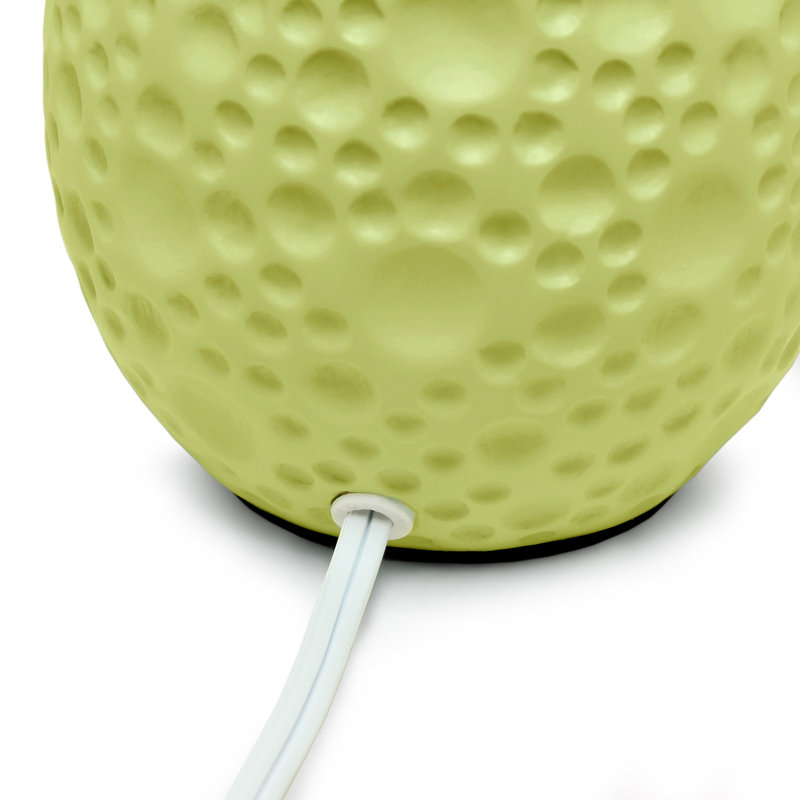 Lampe de table ovale en céramique texturée, Vert