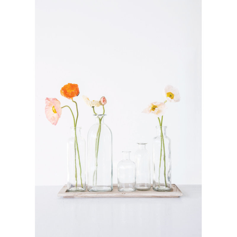 Glass Decorative Bottle, Clear/Brown