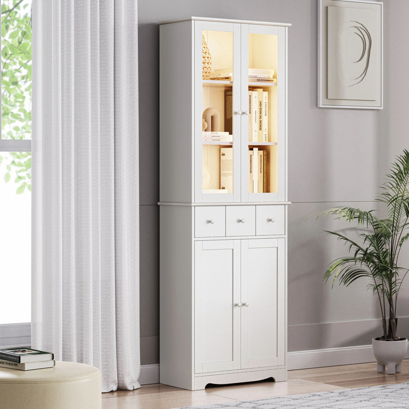 Armoire de salle à manger Shaundrelle, Blanc, Oui