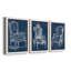 «Blue & White Asian Garden I», ensemble de 2 peintures sur toile encadrées-1465090203-1465090205