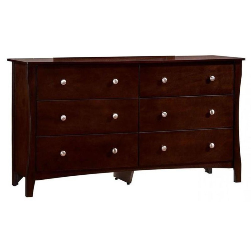 Rabin 6-Drawer 56 In. Brown Cherry Dresser