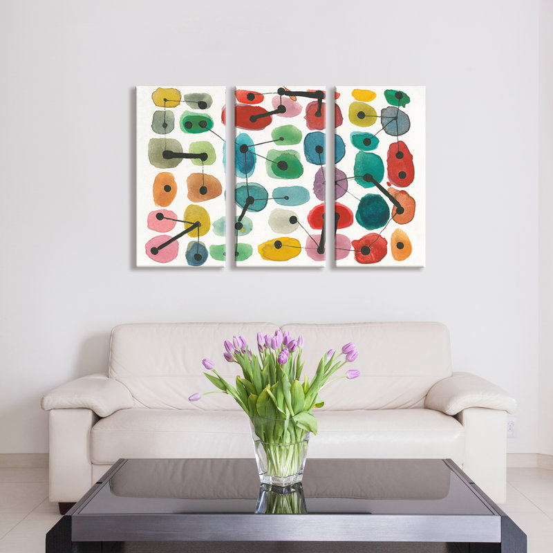 «Mid Century II» par Cheryl Warrick, reproduction d'art sur toile tendue, H 12 po x l 18 po x P 1,5 po