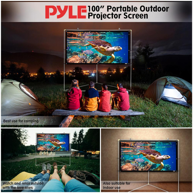Pyle Outdoor Portable Projector Screen Projector Screen, 72"