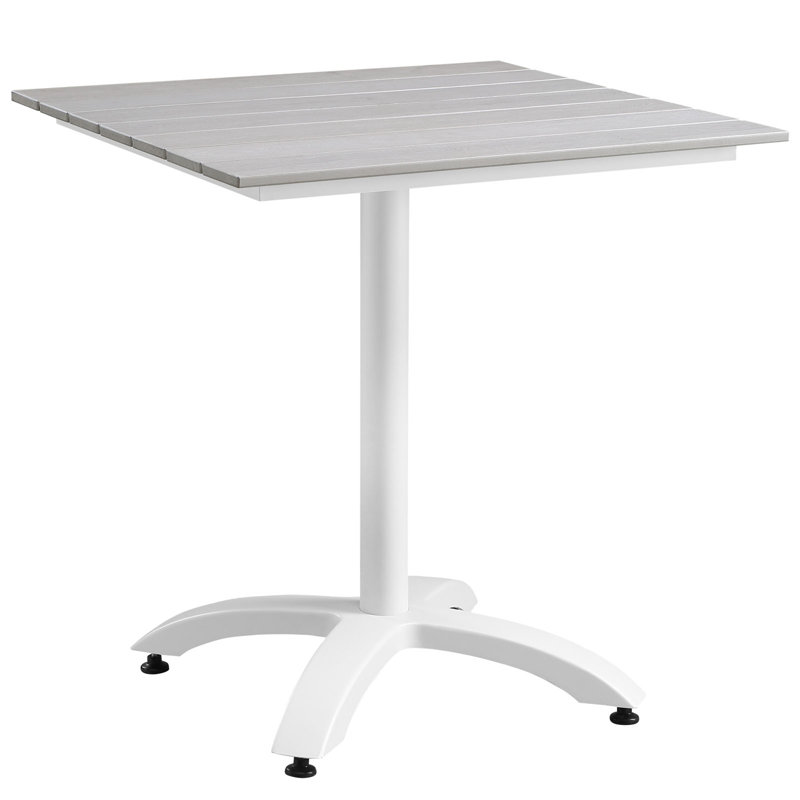 Maine 28" Dining Table, White/Light Gray