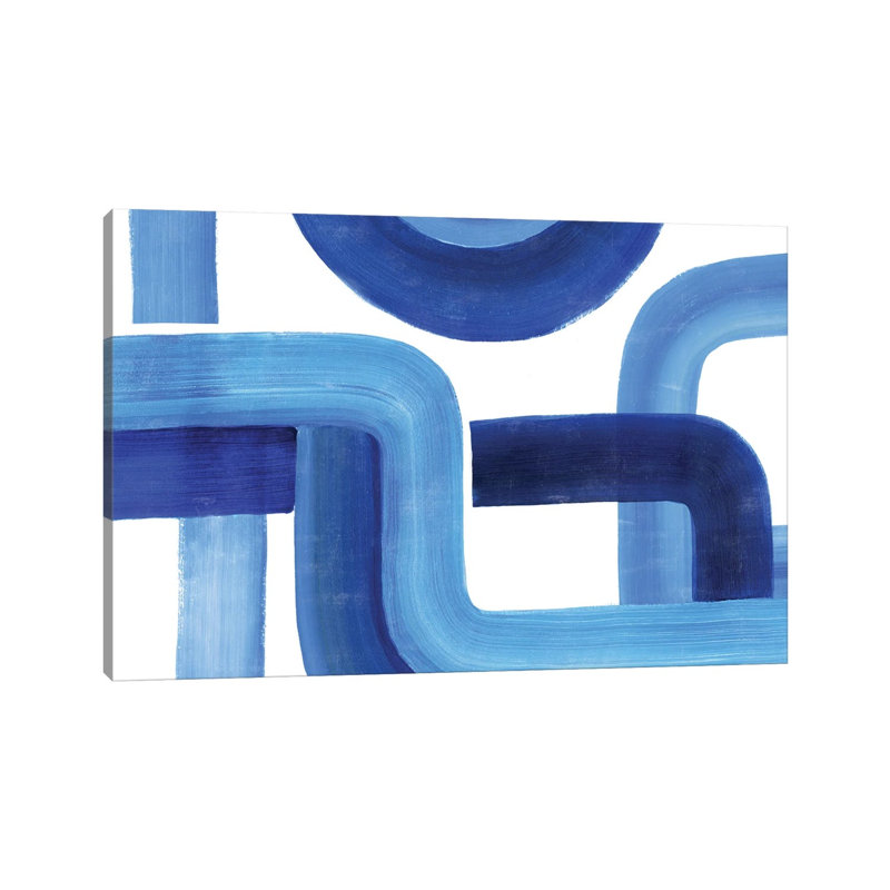 Woven Cobalt II by Grace Popp - Wrapped Canvas Painting, 20.32 cm H x 30.48 cm W