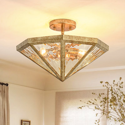 Artisan 3 - Light Stargazer Water Glass Geometric Cone Semi Ceiling Light
