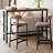 Arboleya Rectangular Metal Outdoor Bar Table with Leveling Knob-597209732-597209735