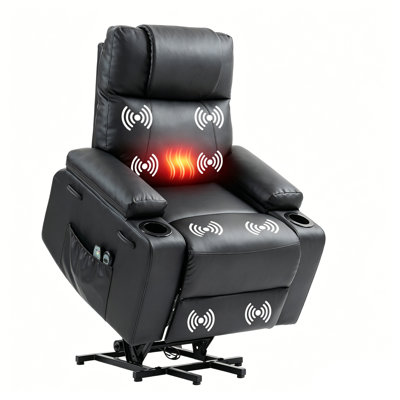 Meleri Recliner Chair,power Lift Recliner Chair For Elderly With Heat & Massage, 160° Electric Adjustable Pu Leather Recliner