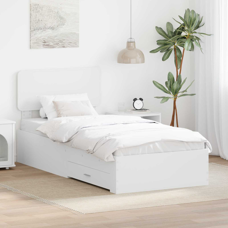Bed, European Single (90 x 200 cm), White