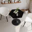 Table basse hexagonale moderne 31,50 "avec plateau noir imprimé, base en métal, pour la salle à manger, la cuisine, le salon