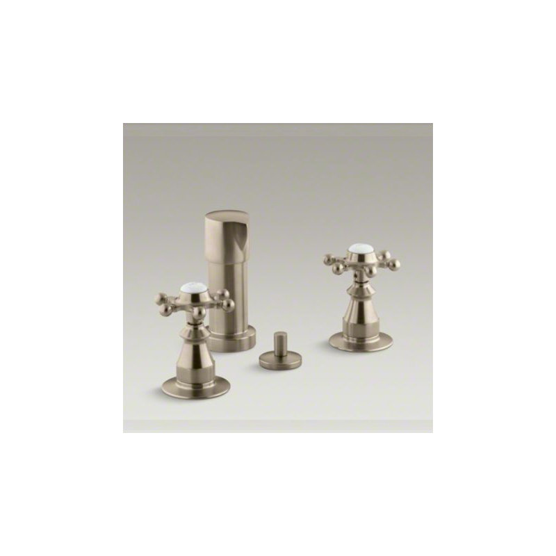 Antique Vertical Spray Bidet Faucet with Six-Prong Handles, Vibrant Brushed Bronze