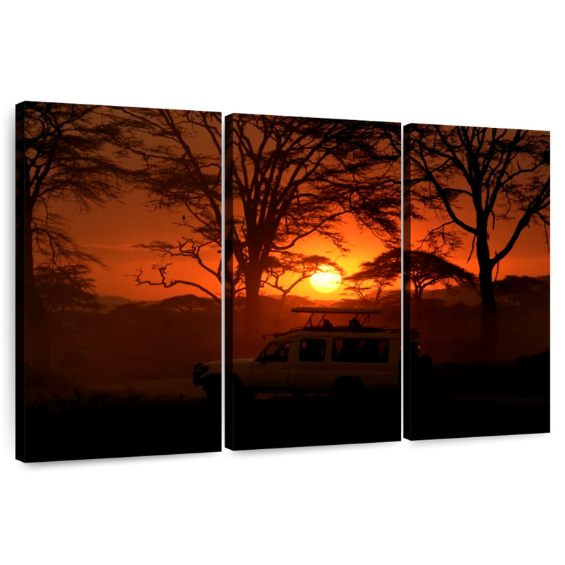 Coucher de soleil africain Kavia Serengeti, H 20 po x l 33 po