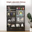 Vitrine à 5 niveaux en verre trempé avec lumières DEL et vitrine avec tablettes réglables pour la maison et le bureau-114313945