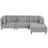 4 - Piece Upholstered Light Gray Corduroy Modular Sectional with Pillow Back and Removable Ottoman-408743716