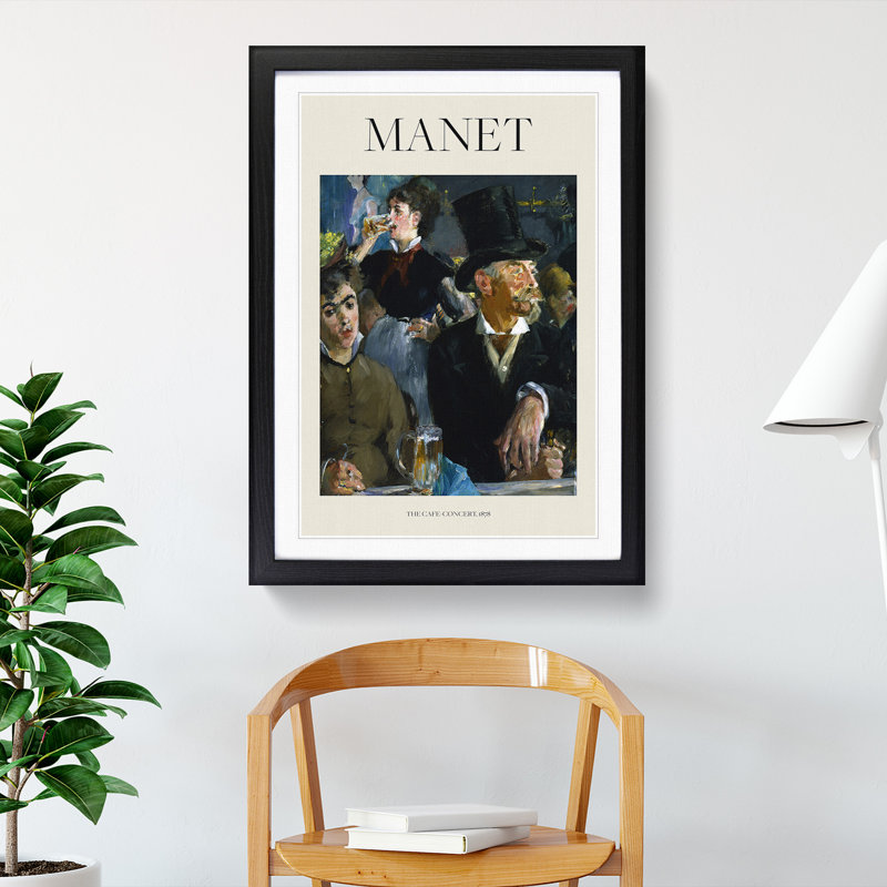 At the Cafe by Edouard Manet - Picture Frame Graphic Art, Black Framed, 65cm H x 48cm W x 2cm D