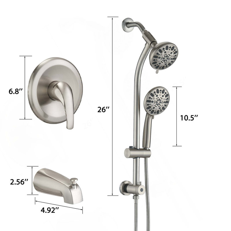 Tool-Free 7-Spray Shower System 1.8GPM, Brushed Nickle