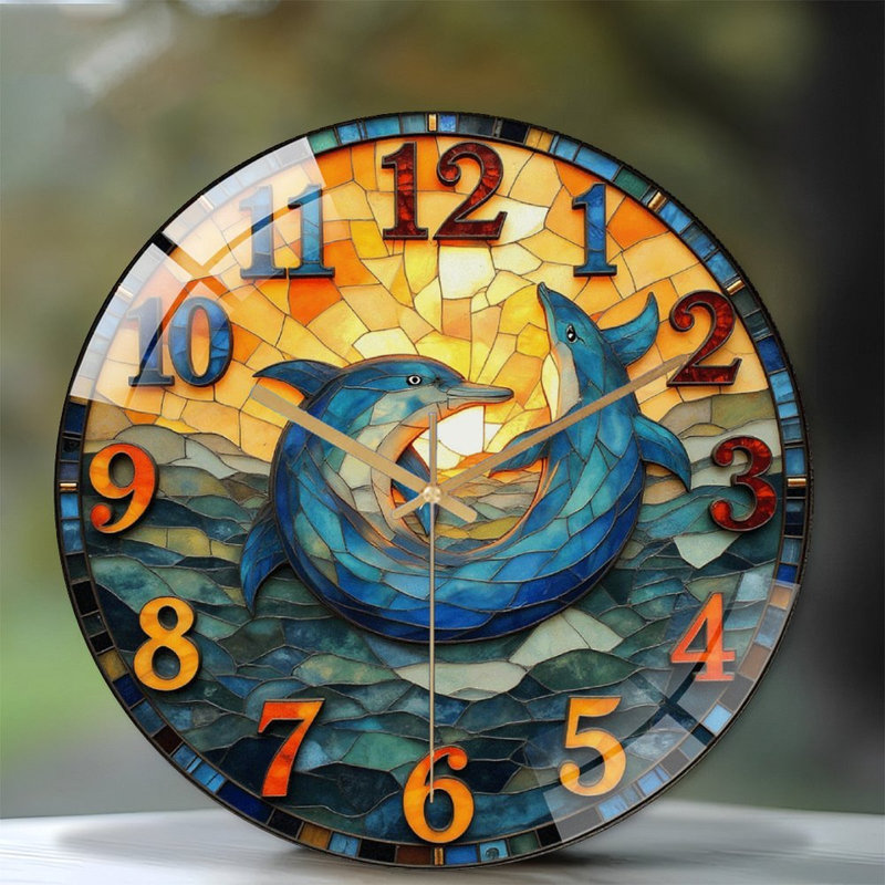 Horloge murale dauphin 12 po