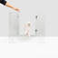 Clear Freestanding Pet Gate with Door 36"w x 30"h-798358678