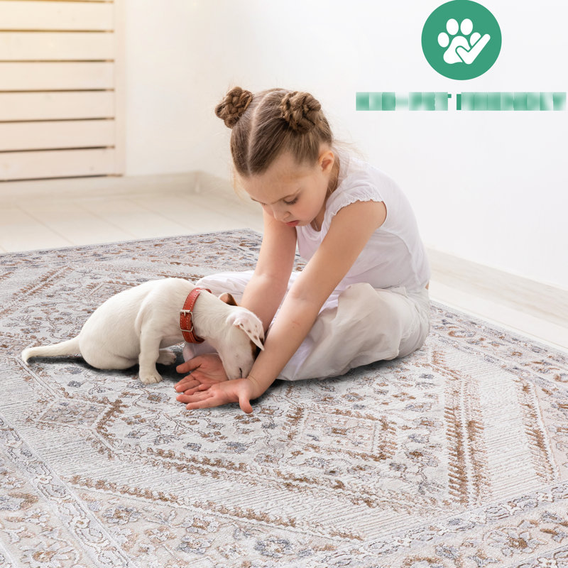 Tapis tissé et tissé 2x8 crème