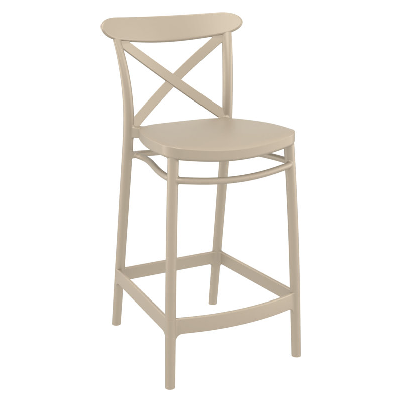 Tabouret Bijou, Taupe, Tabouret de comptoir (siège d'une hauteur de 25,6