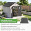 Abri de jardin portatif en plastique avec terrasse et toit en pente-127386048