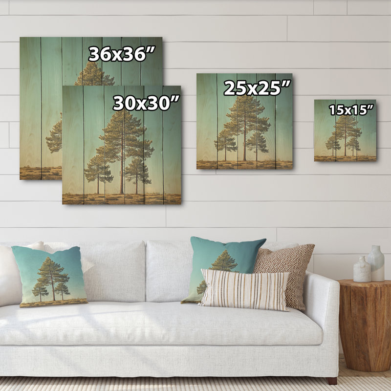 «Pine Tree Perspectives in Forest I», art sur bois de pin naturel, H 30 po x l 30 po