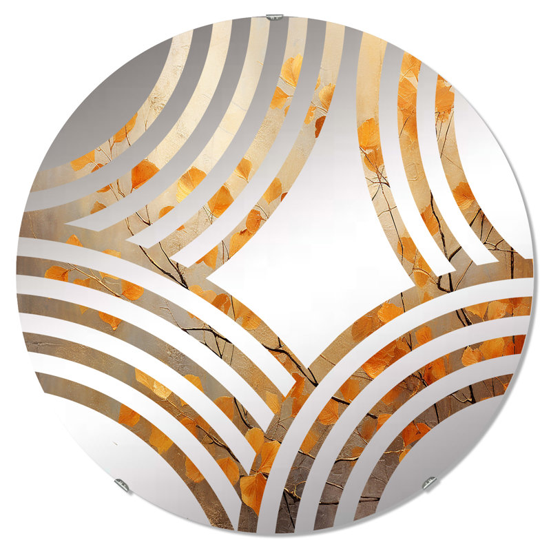 Golden Autumn Forest Harmony - Miroir décoratif Baptist Fan - MIR112659-Rond, 23,6 po x 23,6 po