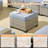 Tommy 10 - Person Outdoor Wicker Patio Conversation Furniture Set With Rocking Swivel Chairs And Fire Pit Table-33698228-33772539