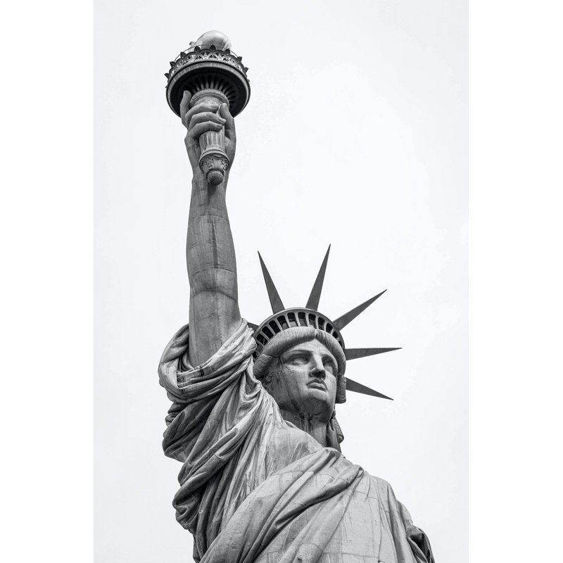 Statue de la Liberté, noir et blanc 3, Closer, H 24 po x l 16 po x P 1,5 po