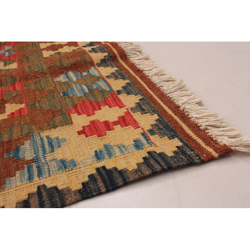 Tapis brun en laine tissé à plat à la main 6 pi 8 po x 9 pi 11 po Edgeley