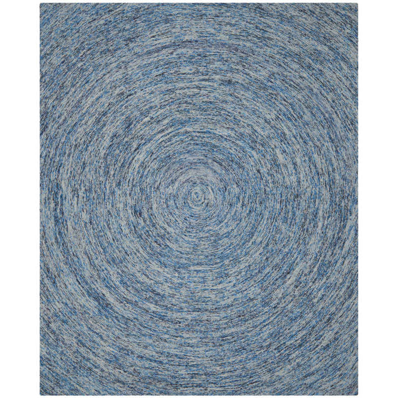 Ikat Hand Tufted Wool Abstract Rug, Rectangle 8' x 10'