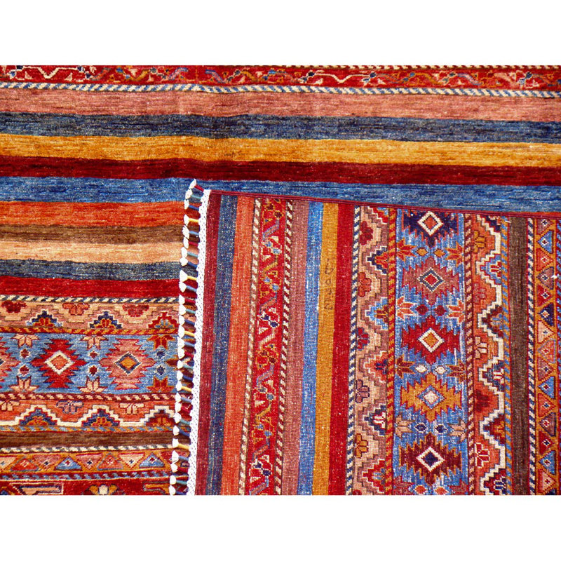 Tapis orange / rouge en laine noué à la main Moroccan