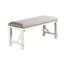 Banc de salle à manger blanc et gris, design moderne, banc fini avec coussin de siège,