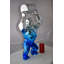 Statue King Kong en textile Gniya rouge et or avec un tonneau, taille: 14 po x 7 po x H 24 po-2040102719