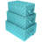 Sorbus Stackable Woven Basket with Lid and Carry Handles 3 Pack in Aqua