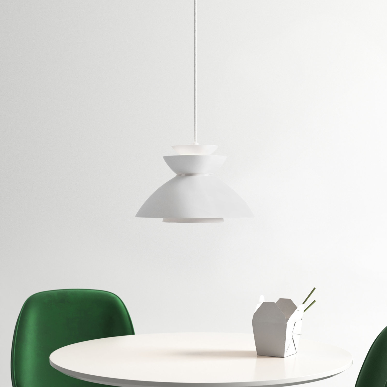 Hannes Dimmable Dome Single Light Pendant, White