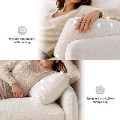 Oversized Chenille Single Sofa Chair with Pillows