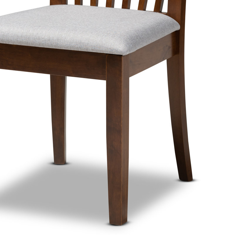 Absecon 5-Pc Dining Set in Grey Fabric and Walnut Finished Wood, 38.19'' H X 17.32'' W X 21.65'' D