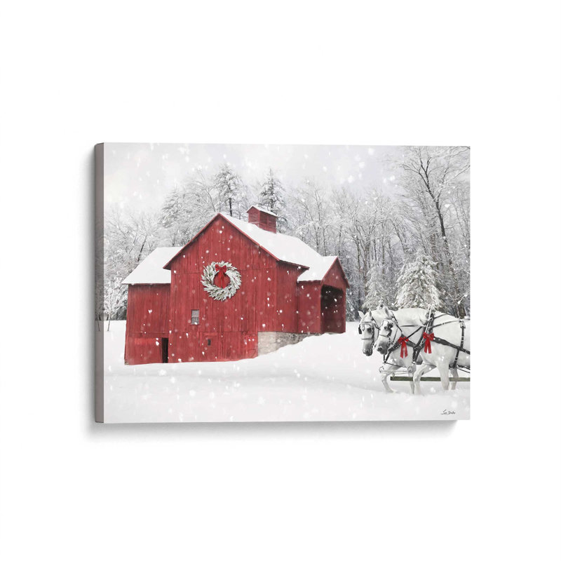 «Christmas Sleigh Ride» par Lori Deiter, reproduction d'art, L 24 po x H 18 po, Ne s’applique pas, Toile tendue