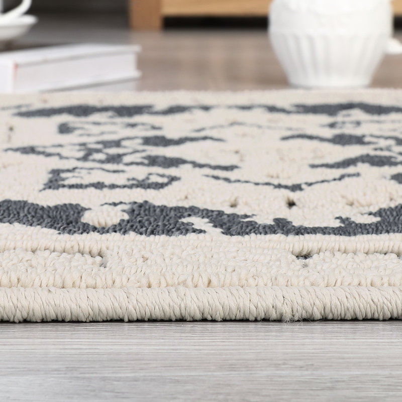 Imitation Weave Texture Carpet Area Rug Vintage Thin Rugs for Living Room Boho Oriental Medallion Rug Hallway Rug Low Pile Non-Slip Non-Shedding Indoor Rug for Bedroom Soft Washable Rug Home Office Dorm Farmhouse