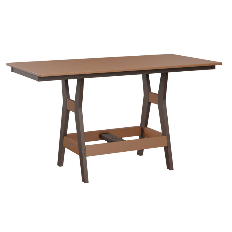 Berlin Gardens Harbor 72″ Rectangular Bar Table, 35.5" H x 66" W x 33" D, Chocolate Brown, Cedar