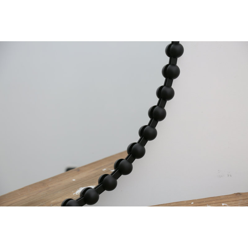 Miroir rond rond, 27 po x 27 po, Noir