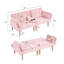 Canapé-lit deux places moderne en velours rose doux de 183 cm (72 pouces) pour appartement et chambre à coucher-303268794