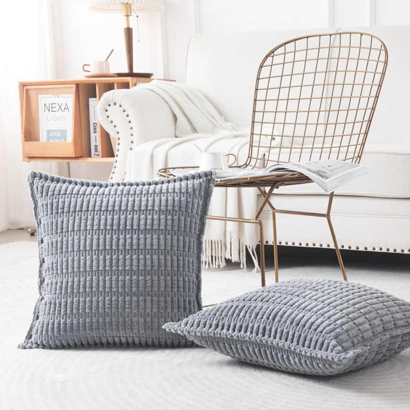  Housse pour repose-pieds Boucle, Carré 18 po, Gris
