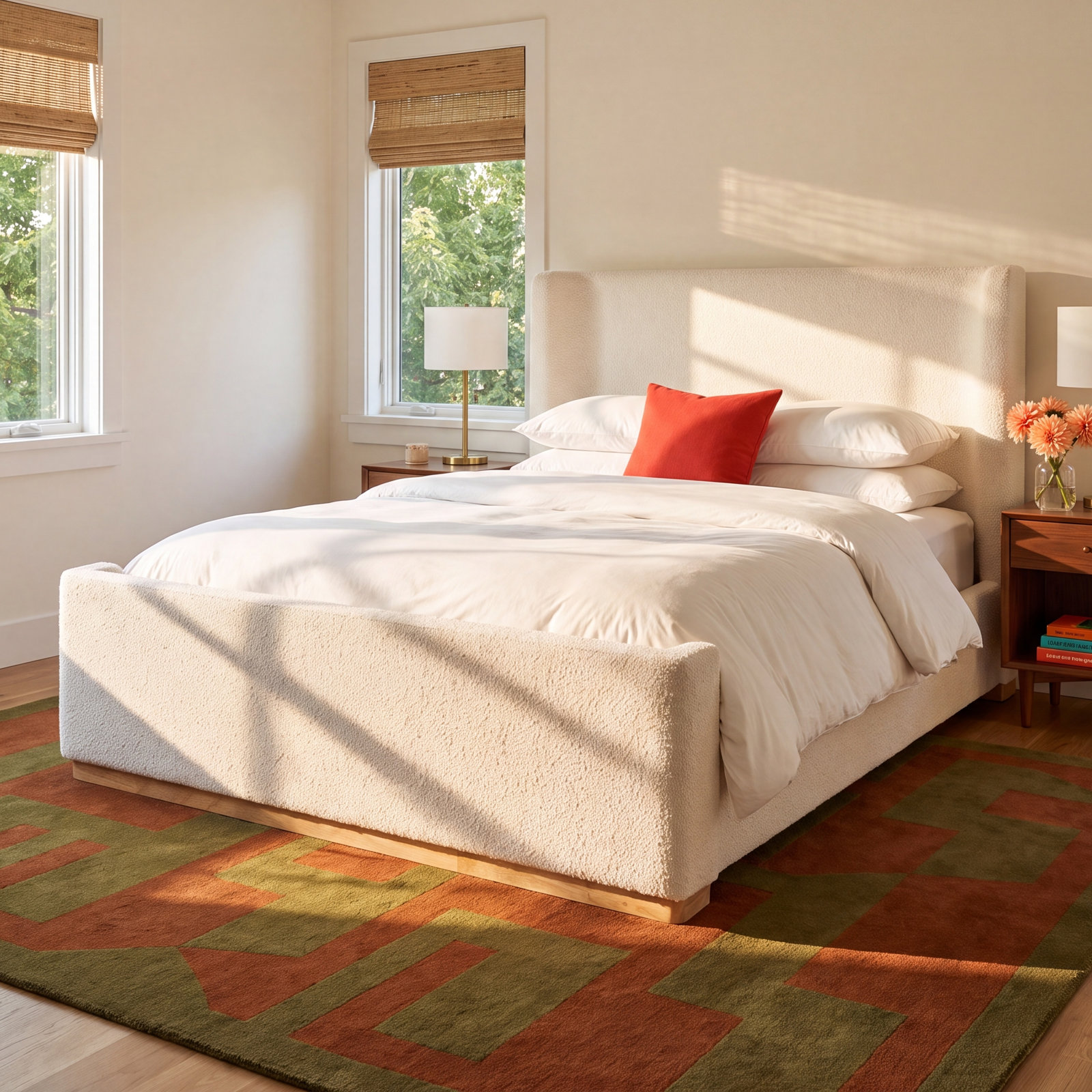 Abela Boucle Sleigh Bed, King