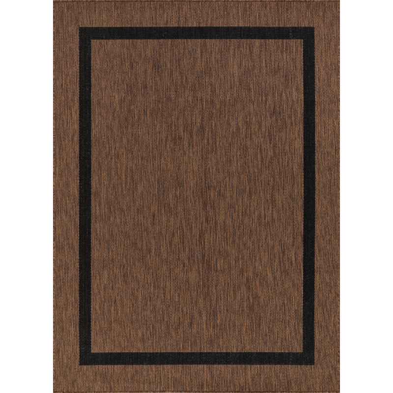 Waikiki Brown Indoor/Outdoor Rug, Rectangle 9'4" x 12'