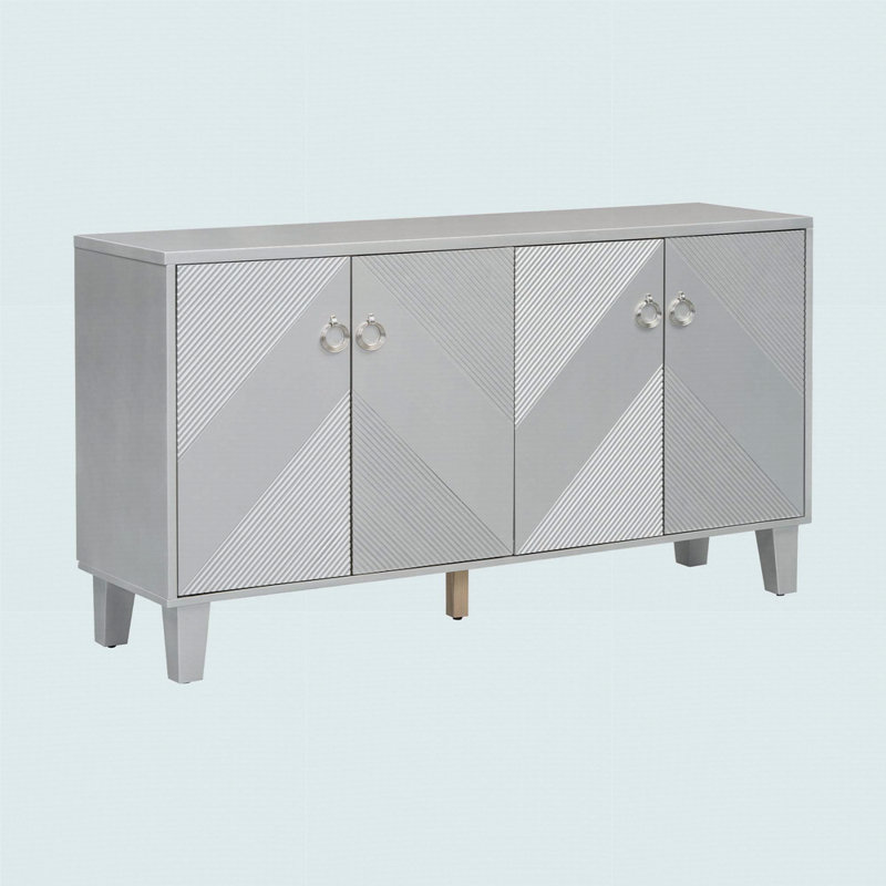 Armoire légère de luxe ornée de motifs géométriques, convient, Argent argent