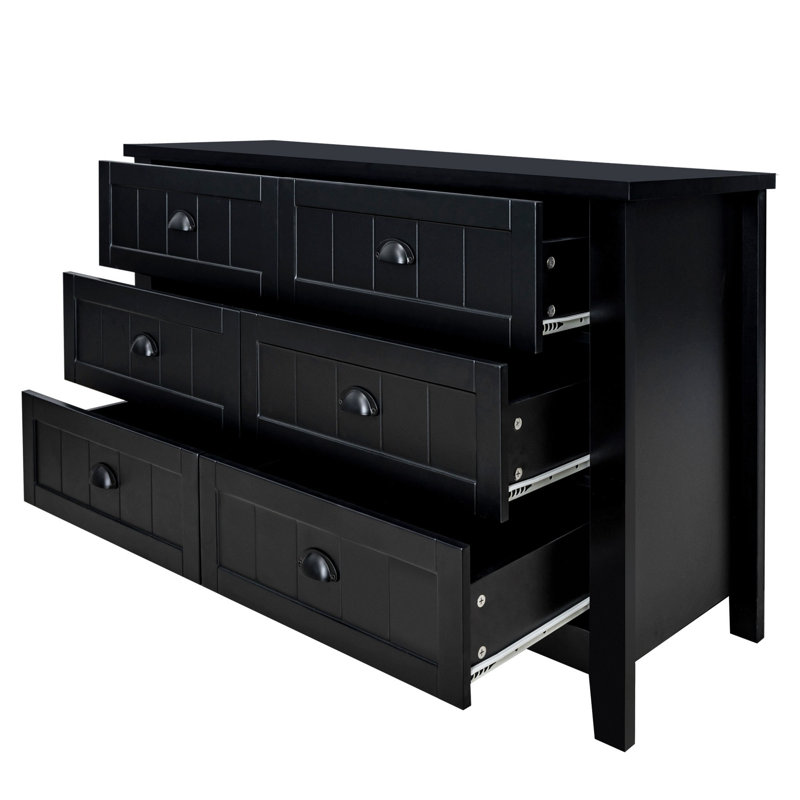 Commode 6 tiroirs Nobuyoshi, Noir, noir, noir, noir