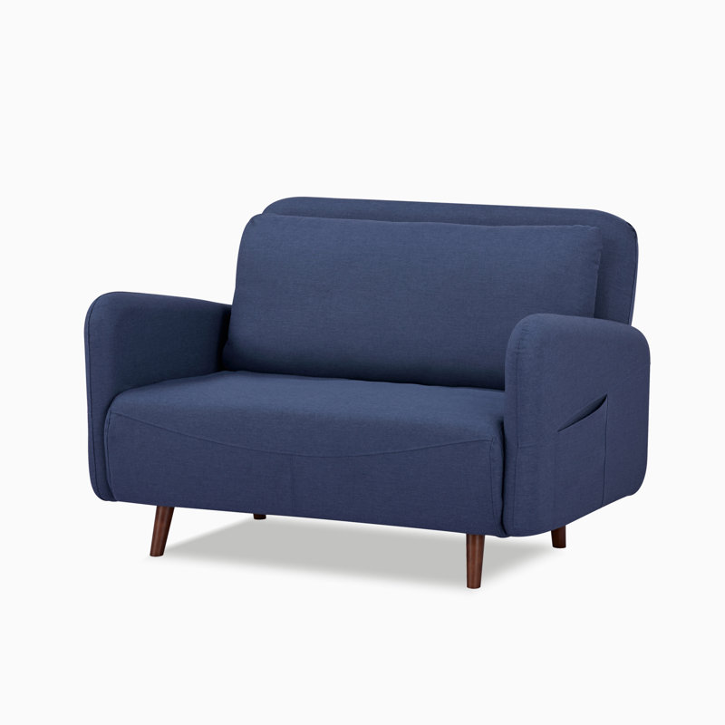 Fauteuil convertible et demi Ashriya, Polyester bleu